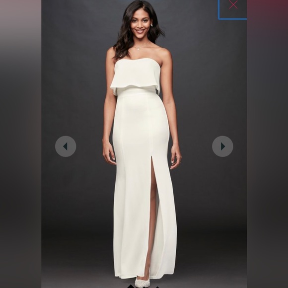 BNWT, flounce top stretch crepe strapless sheath dress by DB Studio - Picture 1 of 5